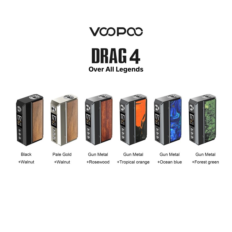 VooPoo Drag 4 Box Mod, drag 4 kit, dual 18650, dual battery